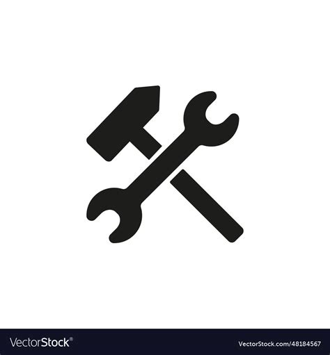 Tools Of Hammer And Spanner Simple Icon Royalty Free Vector