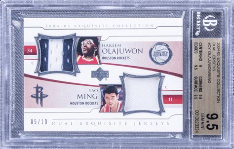 Lot Detail 2004 05 Ud Exquisite Collection Dual Jerseys Oy Hakeem