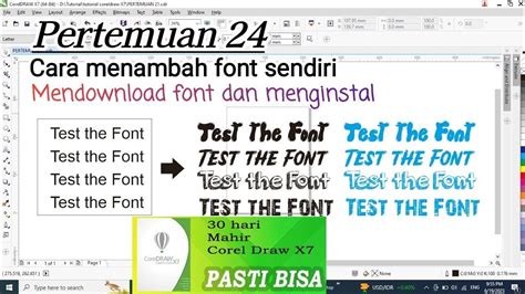 Pertemuan 24 Cara Menambah Font Sendiri Di Corel Draw X7 Youtube