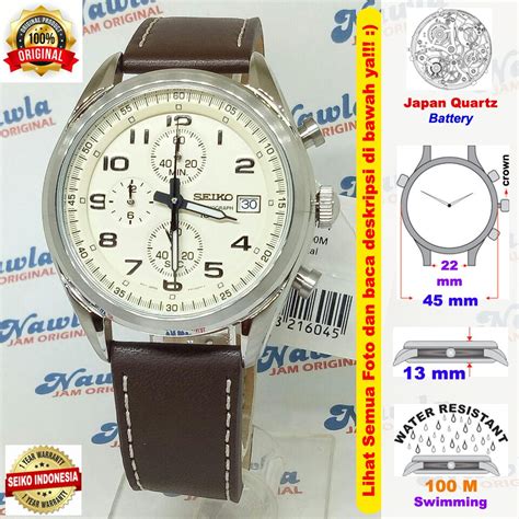 Jual Seiko Quartz Ssb P Chronograph Brown Leather Jam Pria Ssb