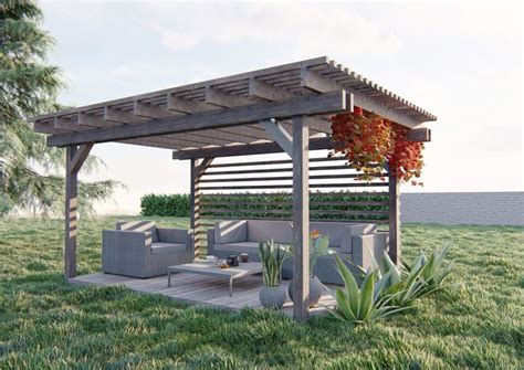 Modern Pergola Plans 118''x162'' Garden Pergola Plans Arched Pergola ...