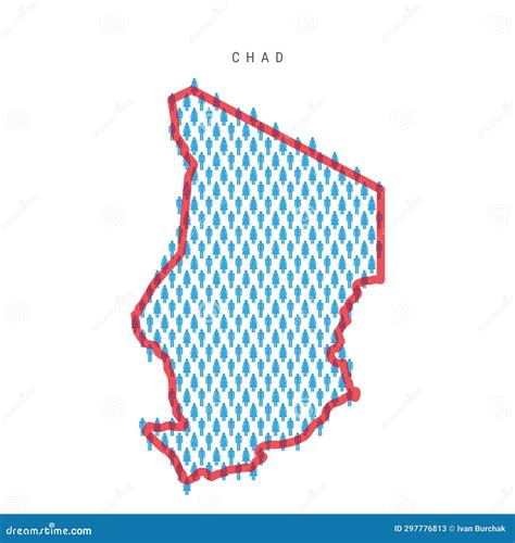 Chad Population Map Stick Figures Chadian People Map Pattern Of Men