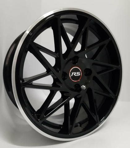 Roda Aro 17 RS Preta Borda Estilo Bbs VW Gol 4X100 Jogo Gringa