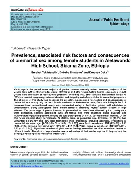 Pdf Prevalence Associated Risk Factors And Consequences Of