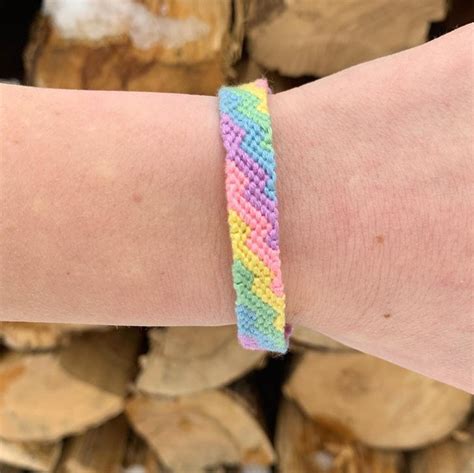 Zig Zag Friendship Bracelet Blue Friendship Bracelets Rainbow Etsy