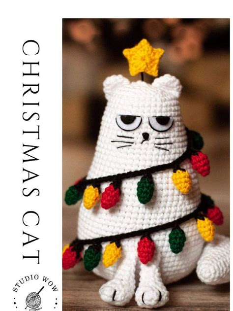 Gato Navidad PDF Crochet Yarn In 2023 Crochet Cat Pattern