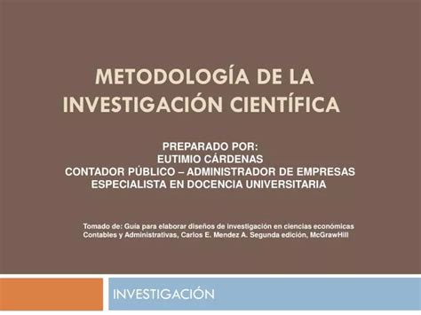 PPT Metodología de la investigación científica PowerPoint