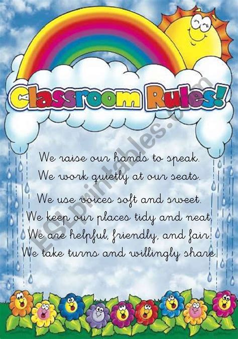 Classroom Rules Poster Esl Worksheet By Mandm