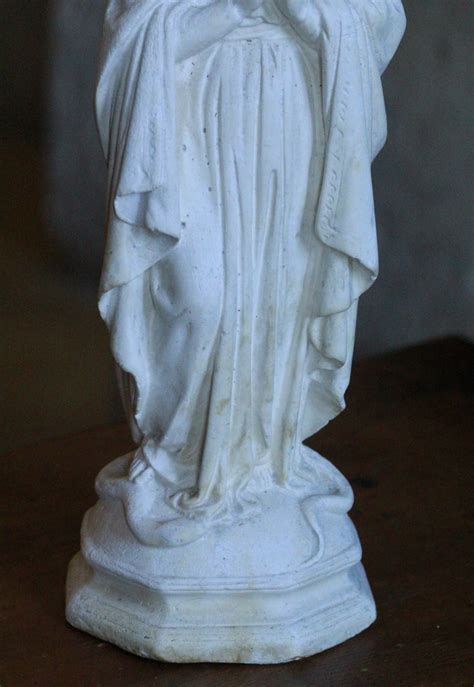 Statue Vierge Marie En Pl Tre Antique Religieux