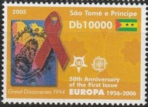 Stamp Europa Cept 50th Anniversary of the First Issue São Tomé and