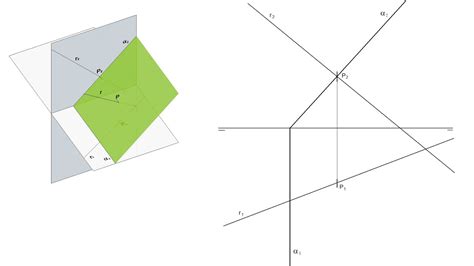 Intersección de recta y plano proyectante en Sistema Diédrico YouTube