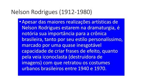 Nelson Rodrigues Ppt Carregar