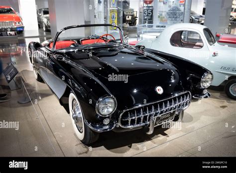 Detail of classic American sports car Chevrolet Corvette C1 from 1953 ...