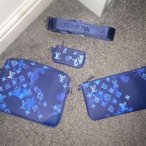 Louis Vuitton Trio Bag Blue Spray Paint Colour Way Depop