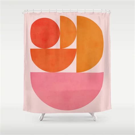 Abstraction Geometric Circles Minimalism 001 Shower Curtain By Forgetme