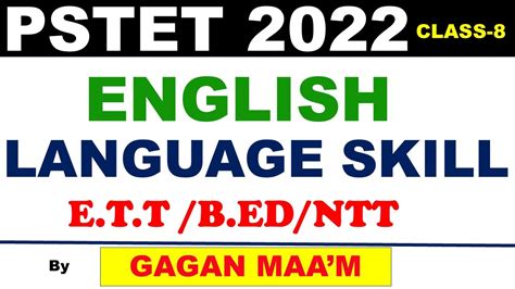 PSTET 2022 English Pedagogy For PSTET 2022 CLASS 8 LANGUAGE SKILL