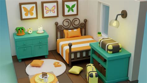 Cozy Cartoon Bedroom Cgtrader