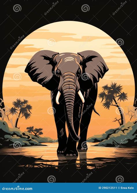 Silhouette of a Cute Elephant Stock Illustration - Illustration of ...