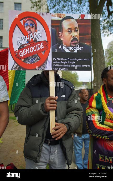 London United Kingdom May 20th 2023 Protest By Amhara Ethiopians