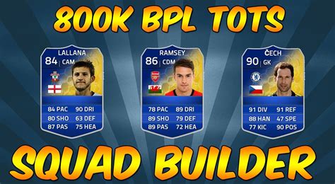 Fifa Ultimate Team Fut K Bpl Tots Squad Builder Ft Tots