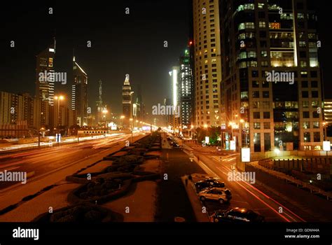 Night view of sheikh Zayed road Stock Photo - Alamy