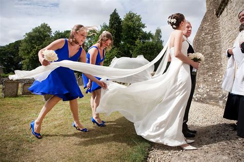 Wedding Dress On Windy Day