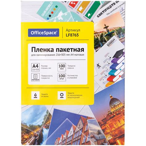 Пленка для ламинирования А4, 100 мкм, матовая (арт. LF8765) - купить ...