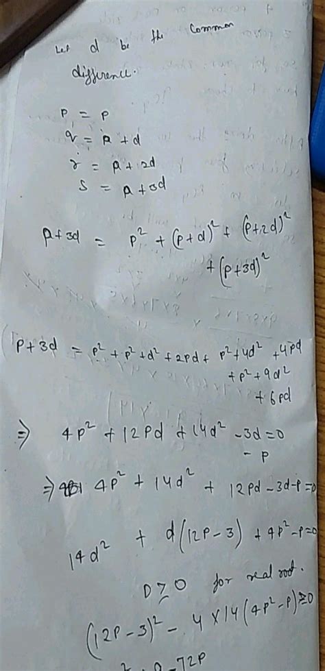 5 If P Q R S Be Distinct Integers In A P Such That S P