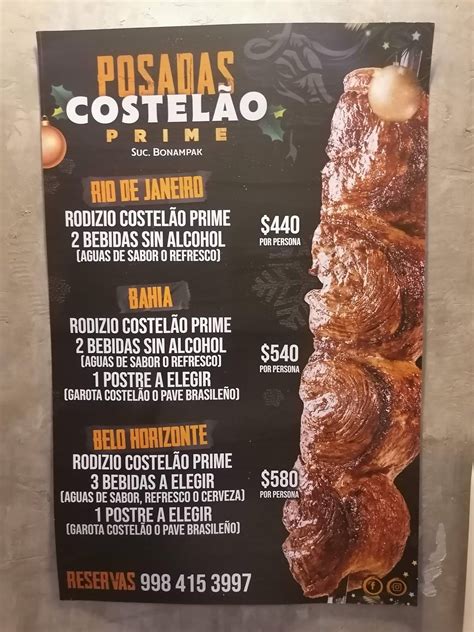 Carta Del Restaurante Costel O Churrascaria Bonampak Canc N Avenida