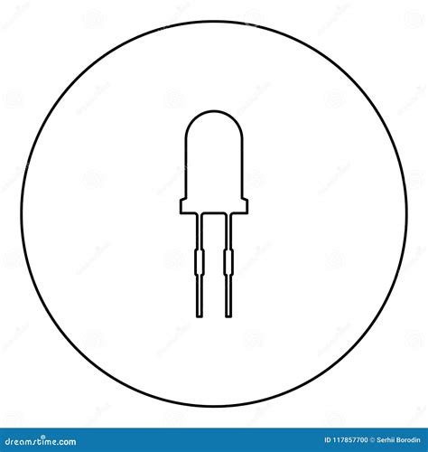 Diode In Circle Icon Thin Line Icon Electronics Concept Pcb Anode