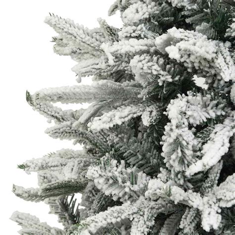 Artificial Christmas Tree With Flocked Snow Green Pvc Pe T R Ebay