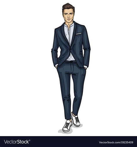 Man model dressed Royalty Free Vector Image - VectorStock