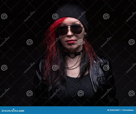 Punk Woman With Sunglasses Stock Image Image Of Ugly 82854987