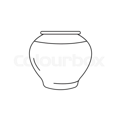 Vase Icon Outline Style Stock Vector Colourbox