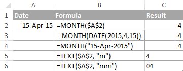 excel month function month   date  day  month