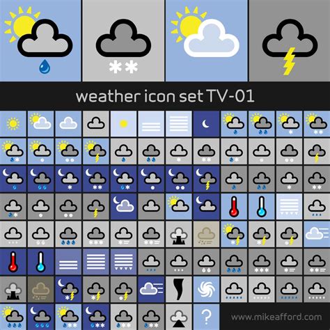 Weather Icon Set : TV-01 | Mike Afford Media