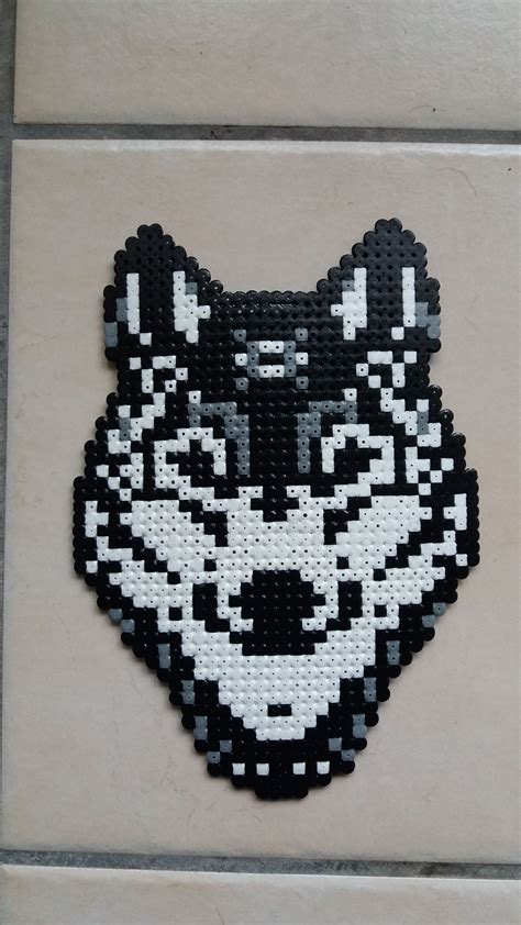 Loup Perles Hama Perler Bead Art Perler Beads Designs Iron Beads