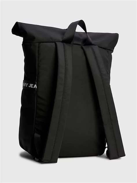 Essential Recycled Roll-Top Backpack | BLACK | Tommy Hilfiger