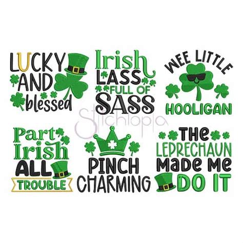 St Patrick S Day Embroidery Design Set Stitchtopia