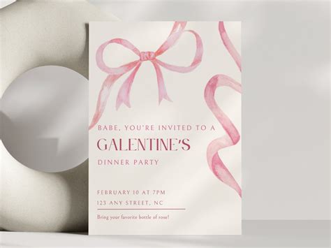 Galentine S Day Dinner Party Invitation Template Valentine S Girls