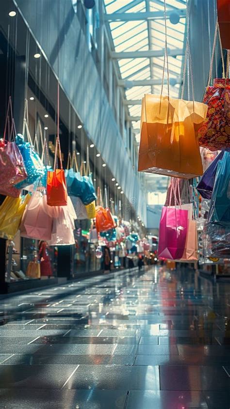 Shopping Bags Scattered in Mall, Illustrating Consumerism and Retail ...