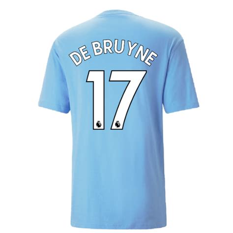 2022 2023 Man City Ftblculture Tee Blue De Bruyne 17 Classic Football Kit