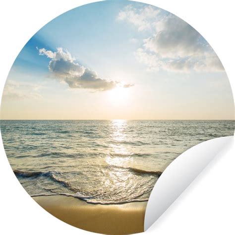 WallCircle Muurstickers Behangcirkel Zee Zomer Strand 50x50