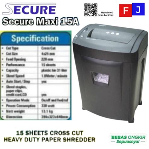 Jual Secure Maxi A Cross Cut Mesin Penghancur Kertas Paper Shredder