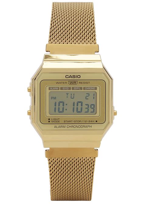 Casio A700 Series Watch In Stainless Steel Gold Revolve