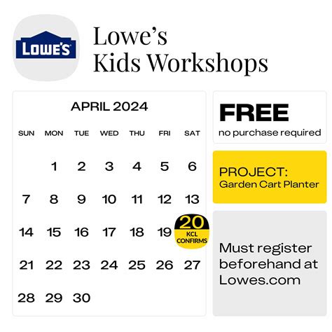 FREE Lowe's Kids' Workshops — Free DIY Workshops in 2024 - The Krazy