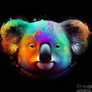 A color koala head Digital Art by Besas Designs - Fine Art America