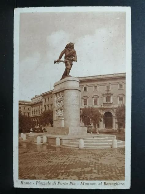 Cartolina Roma Piazzale Di Porta Pia Monumento Al Bersagliere N Eur