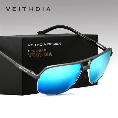 Veithdia Mens Aluminum Magnesium Alloy Polarized Sunglasses Men Square