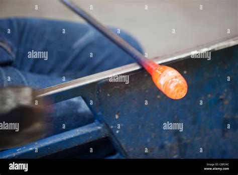 A Woman Blowing Glass At The National Glass Centre In Sunderland North